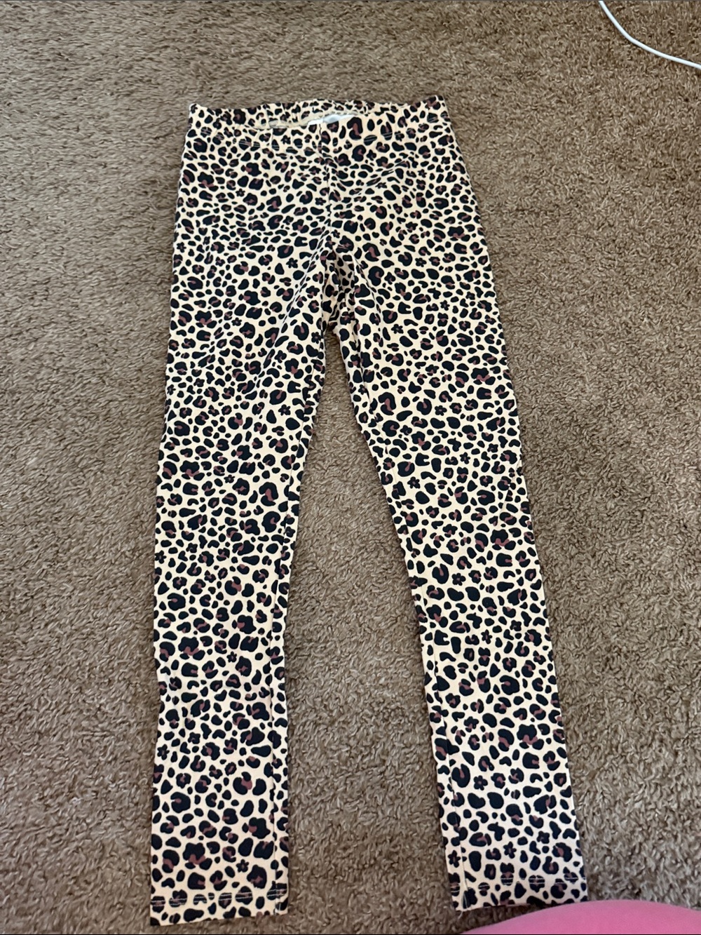 jumping beans Beige and Black Leopard Print Kids Leggings